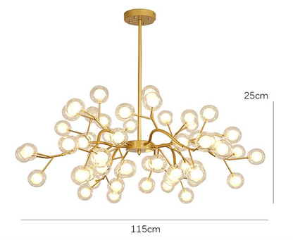 Scandinavische kroonluchter in zwart goud voor restaurants en bars