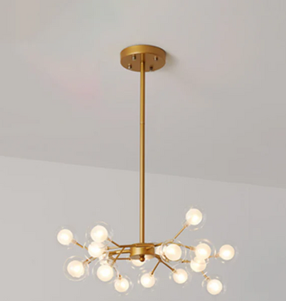 Scandinavische kroonluchter in zwart goud voor restaurants en bars