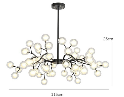 Scandinavische kroonluchter in zwart goud voor restaurants en bars