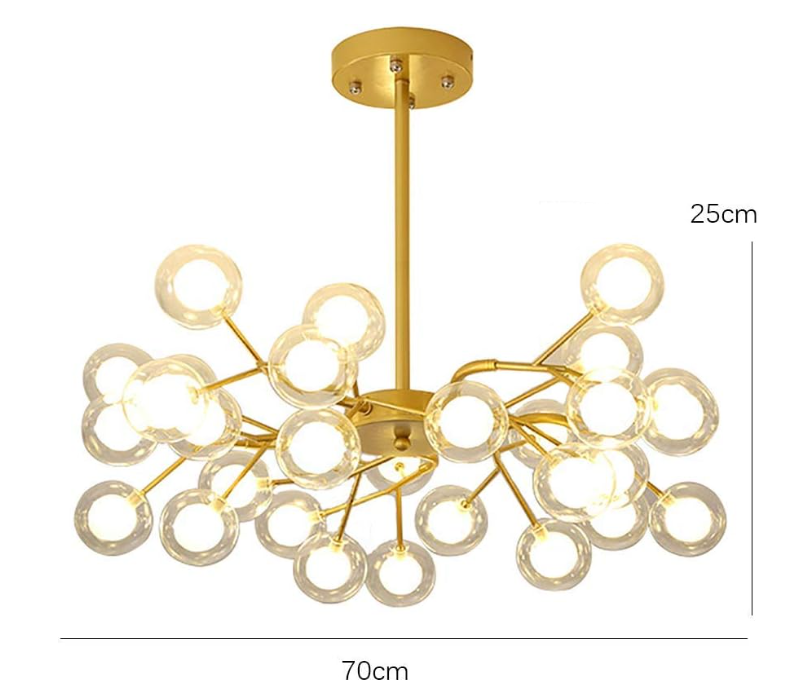 Scandinavische kroonluchter in zwart goud voor restaurants en bars