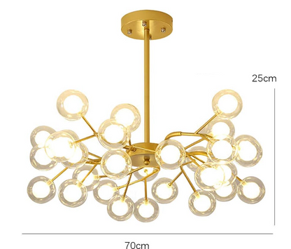 Scandinavische kroonluchter in zwart goud voor restaurants en bars