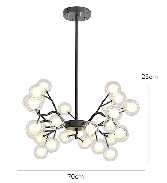 Scandinavische kroonluchter in zwart goud voor restaurants en bars