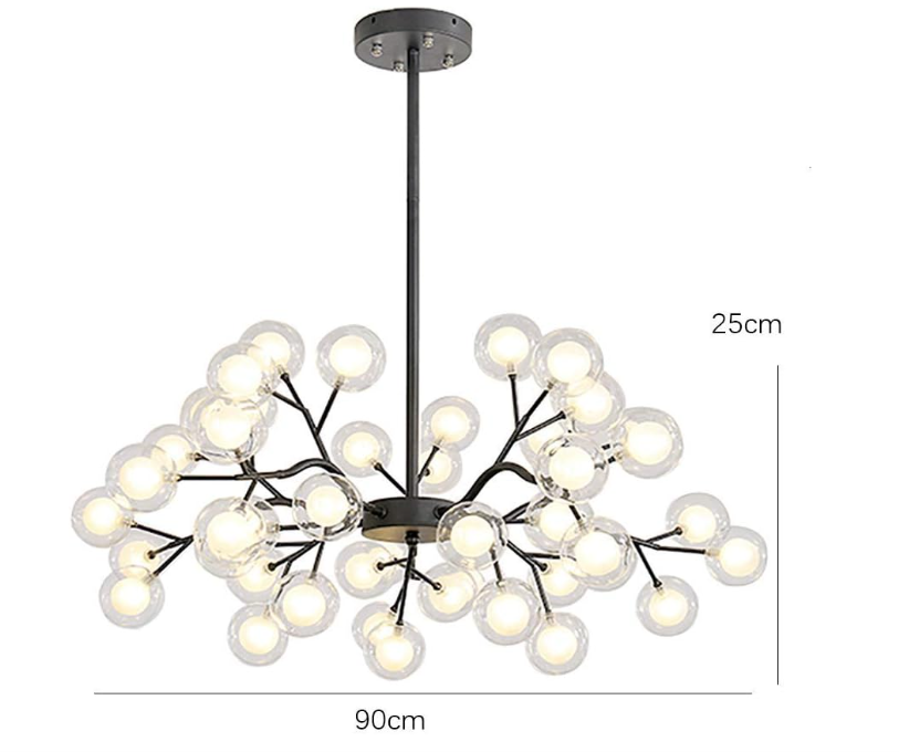 Scandinavische kroonluchter in zwart goud voor restaurants en bars