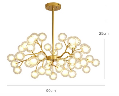 Scandinavische kroonluchter in zwart goud voor restaurants en bars