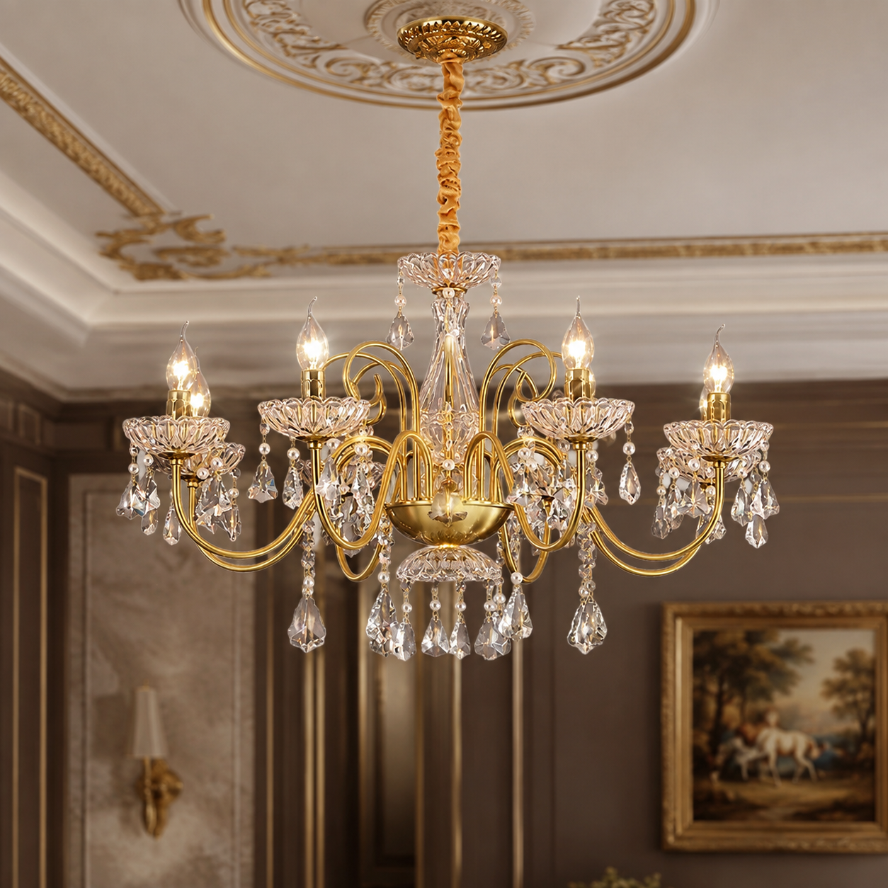 Centro de mesa con velas de cristal Villa