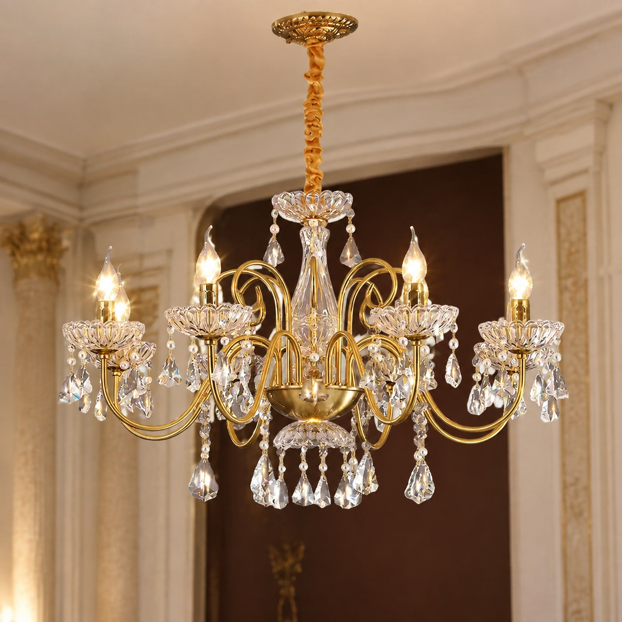 Centro de mesa con velas de cristal Villa