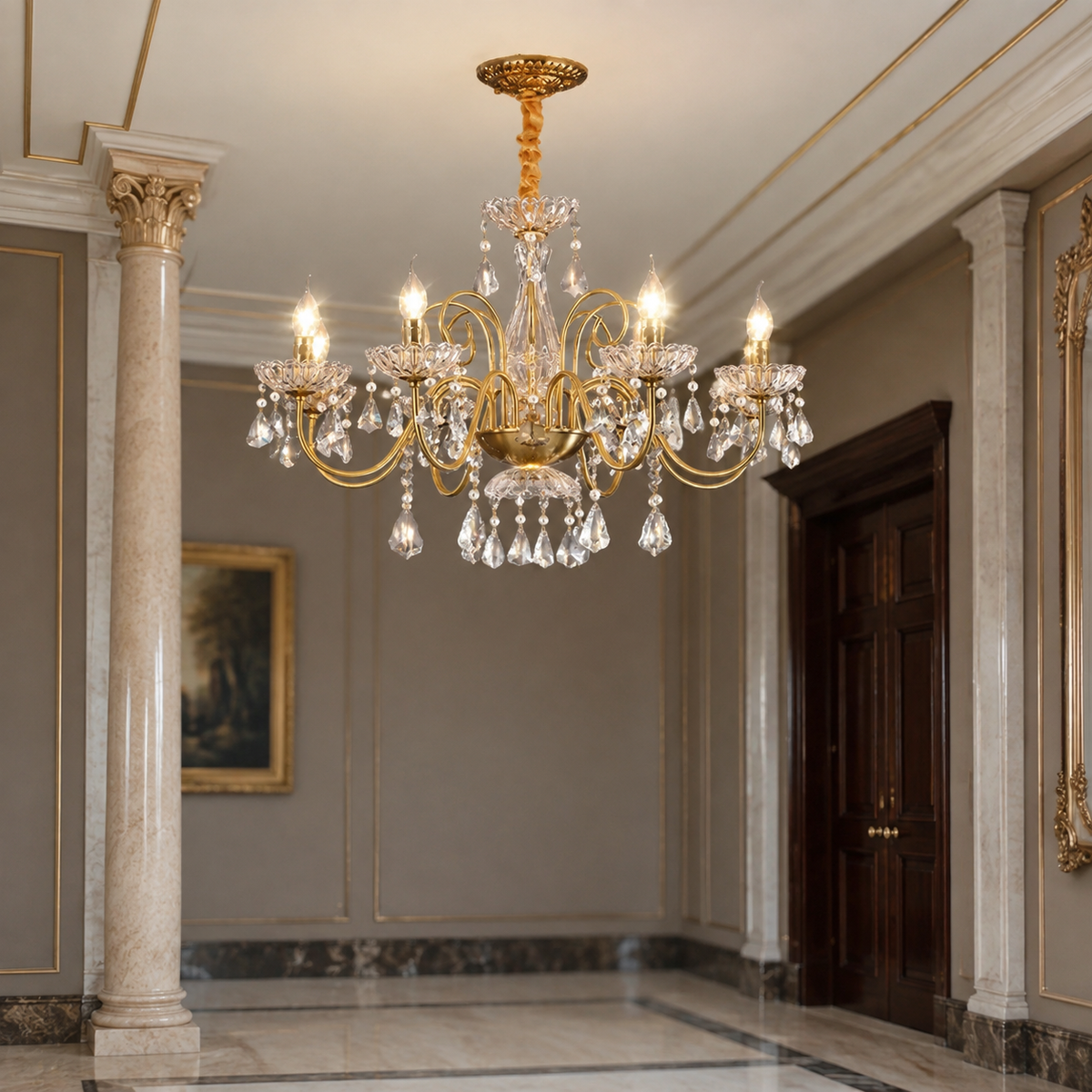 Centro de mesa con velas de cristal Villa