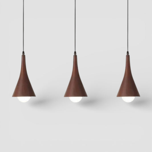 Walnut pendant light for living and dining room