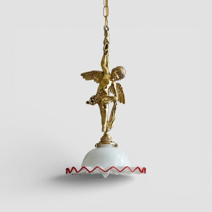 Gold copper angel pendant light