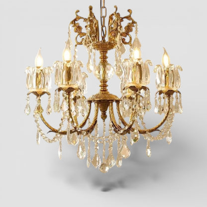 Kupfer Europäischer Kristall Villa Kronleuchter