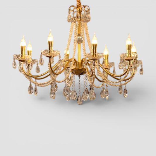 Lampada da soffitto classica con cristallo e candela