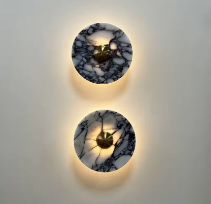 Runde Marmor-Wandleuchte