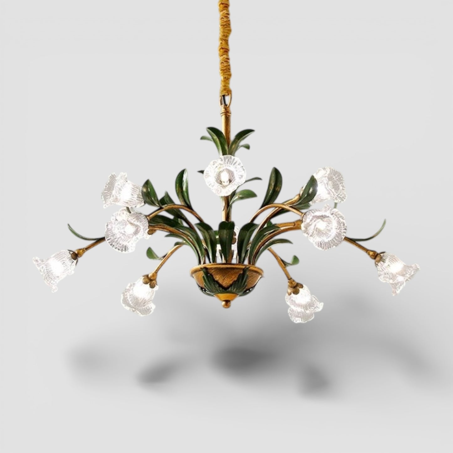 Franse romantische plafondlamp met bloemen
