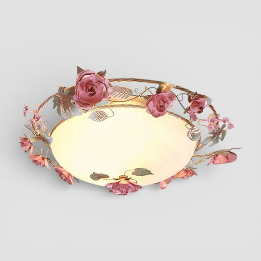 Lustre romantique en forme de rose française