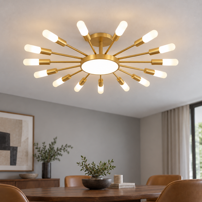 Brass chandelier