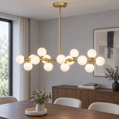 Ljuskrona med nordisk glödlampa för matsal