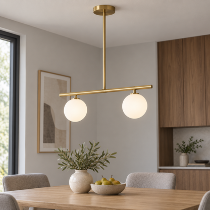Ljuskrona med nordisk glödlampa för matsal