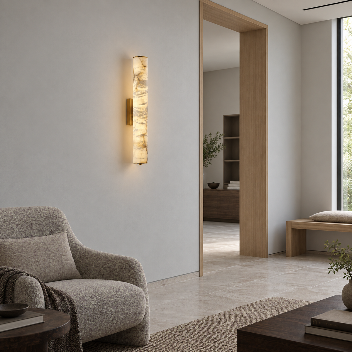 Wabi sabi luxury marble sconce