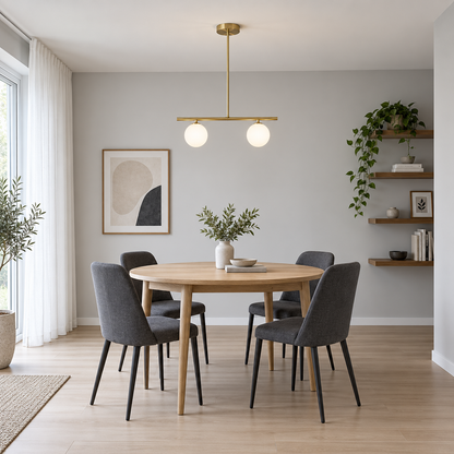 Ljuskrona med nordisk glödlampa för matsal