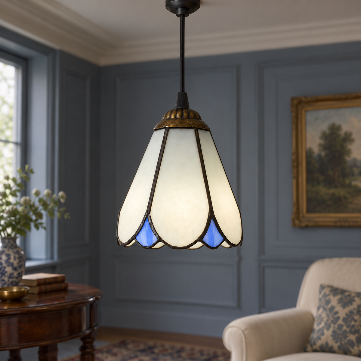 Tiffany-style glass pendant light