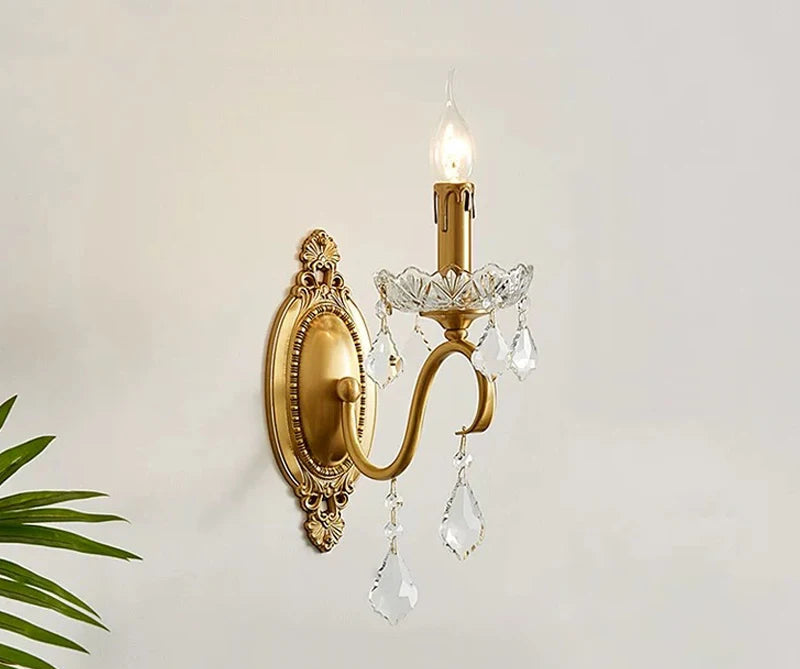 Chandelier en cristal et cuivre pour villa