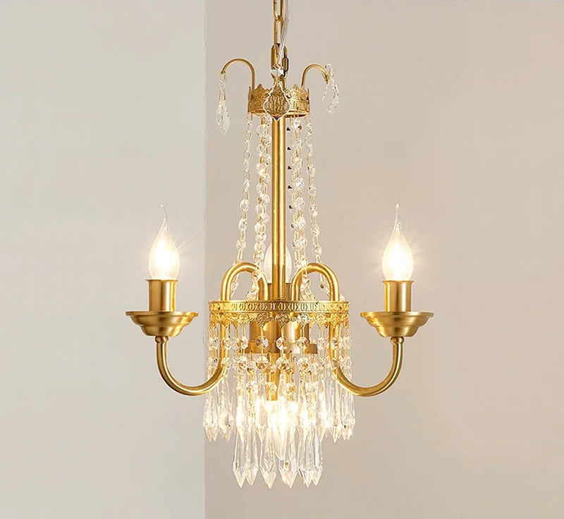 Chandelier en cristal et cuivre pour villa