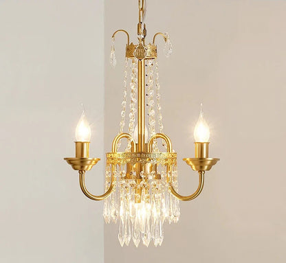 Chandelier en cristal et cuivre pour villa