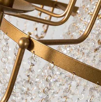 Vintage bronze crystal room chandelier