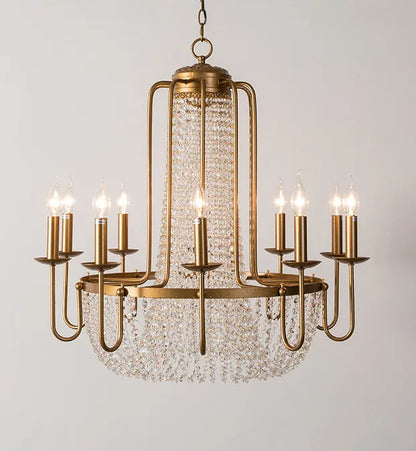 Vintage bronze crystal room chandelier