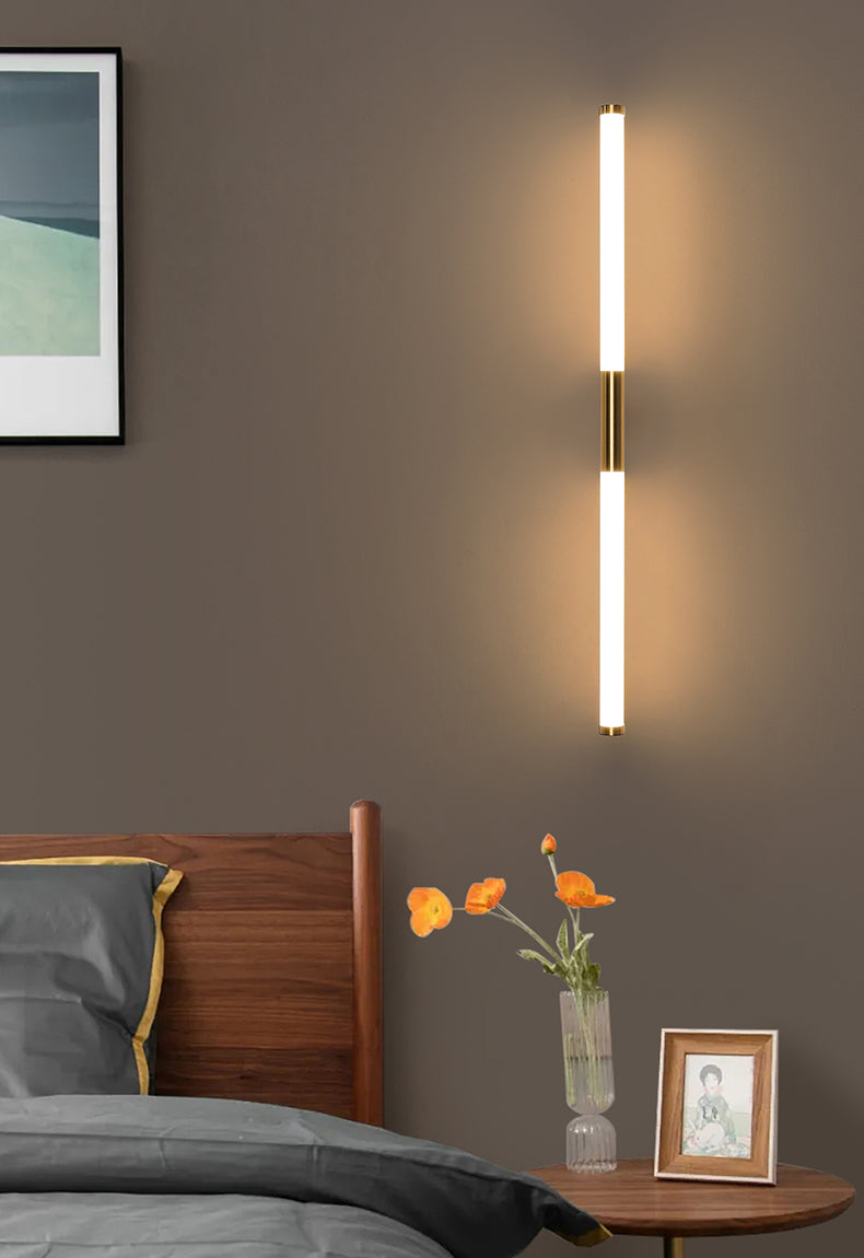 Gold Bar Shape Bedroom Wall Light