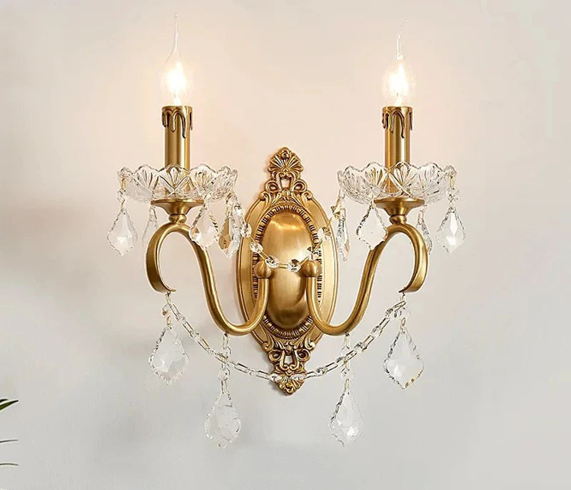 Chandelier en cristal et cuivre pour villa