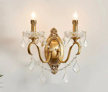 Chandelier en cristal et cuivre pour villa