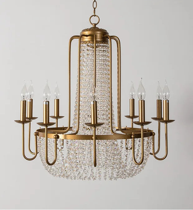 Vintage bronze crystal room chandelier