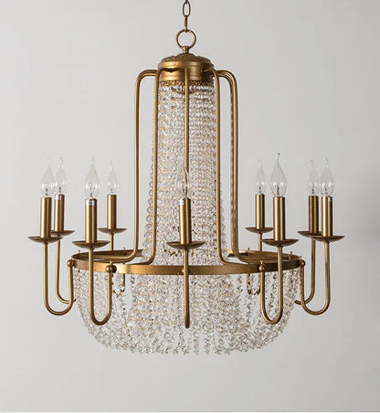 Vintage bronze crystal room chandelier