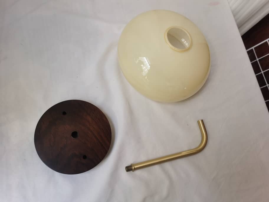 LUXELY applique moderna in ottone e noce wabi-sabi