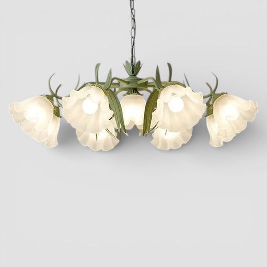 Lustre à fleurs art déco français