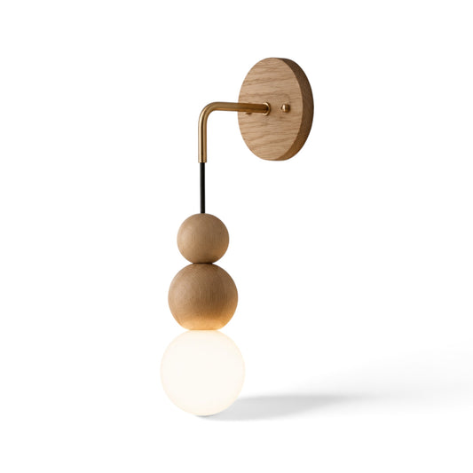 LUXELY walnut wood brass gradient glass wall light