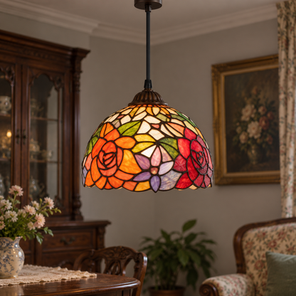 Tiffany-style glass pendant light