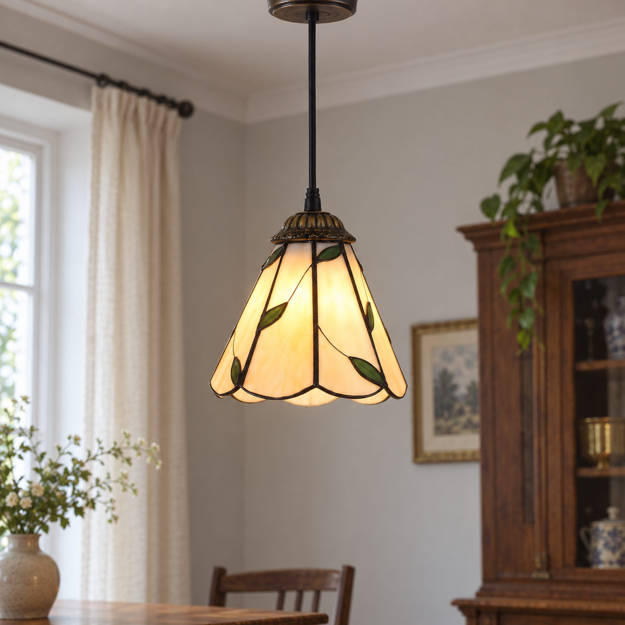 Tiffany-style glass pendant light