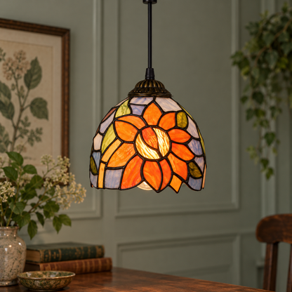 Tiffany-style glass pendant light