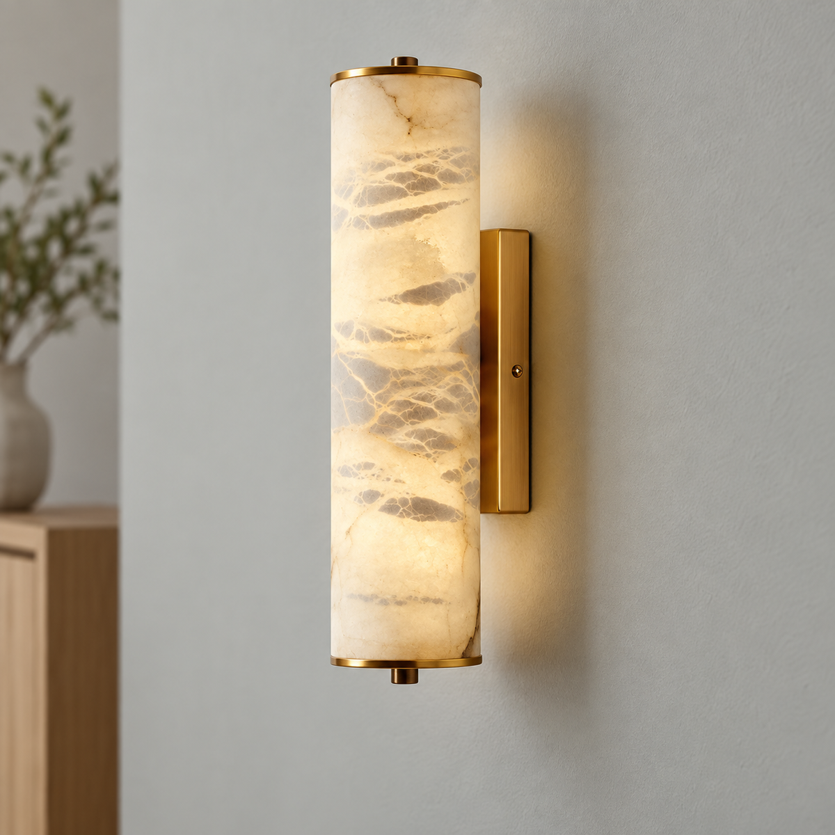 Wabi sabi luxury marble sconce
