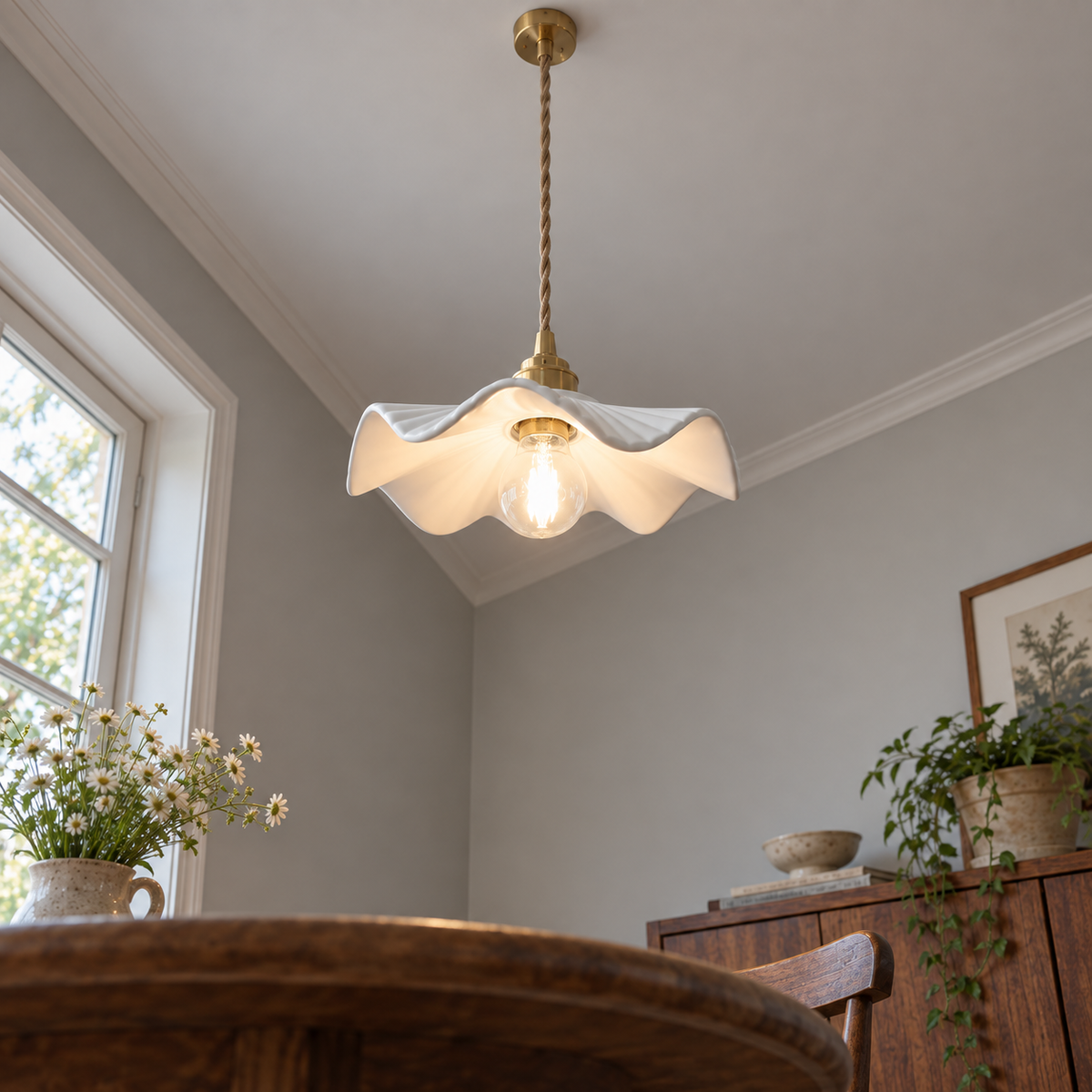 Japanese ceramic pendant light
