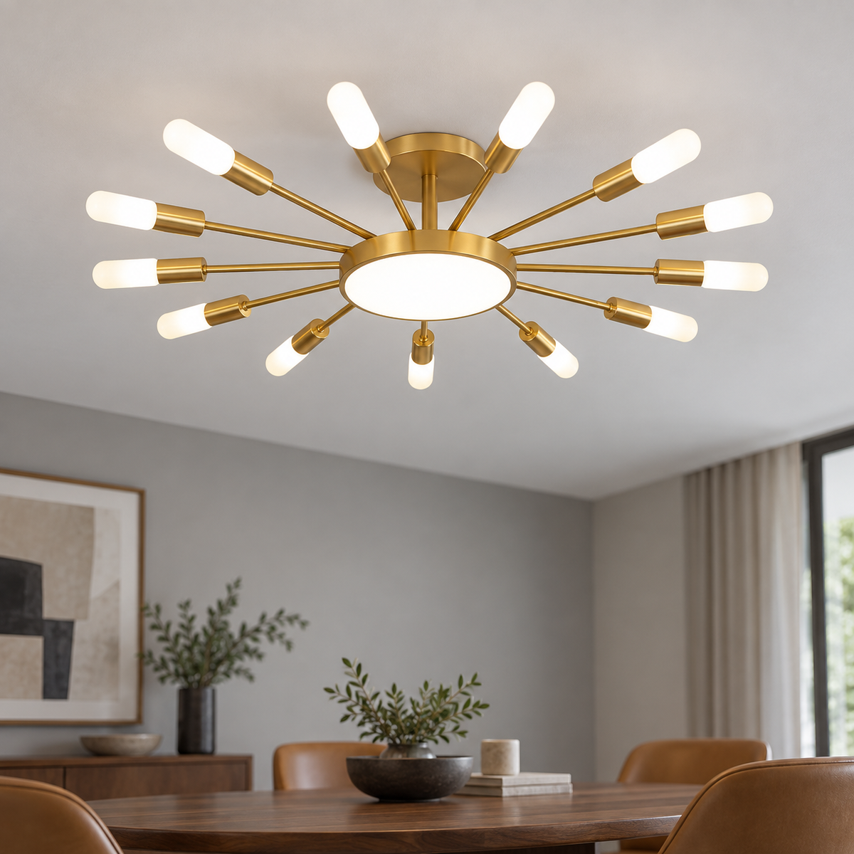 Brass chandelier