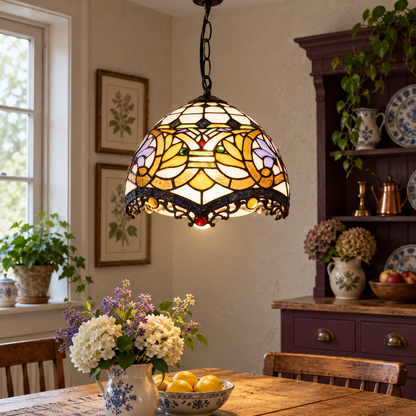 Tiffany-style glass kitchen pendant light