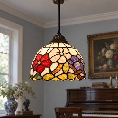 Tiffany-style glass pendant light