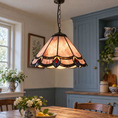 Tiffany-style glass kitchen pendant light