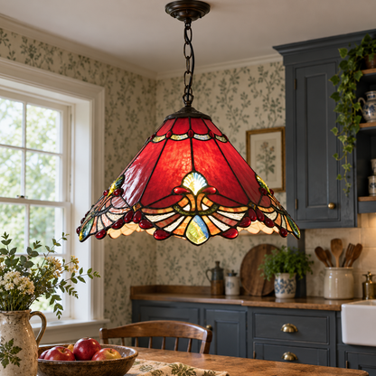 Tiffany-style glass kitchen pendant light
