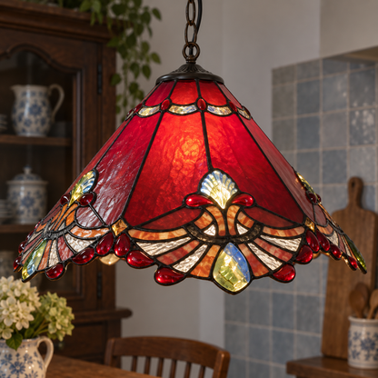 Tiffany-style glass kitchen pendant light