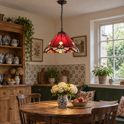 Tiffany-style glass kitchen pendant light