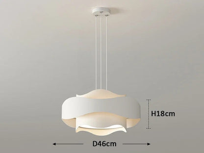 Lustre rond blanc à LED ondulé